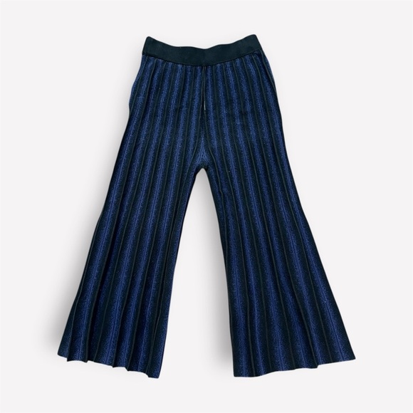 Derek Lam 10 Crosby 10 Sheer Midnight Wide Leg Pleated Cropped Pants- Size XS - Picture 4 of 9